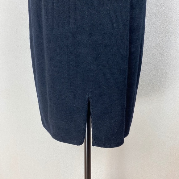 St. John Womens Basic Black Dress Small Marie Gray Knit Puff Sleeves - Picture 9 of 12